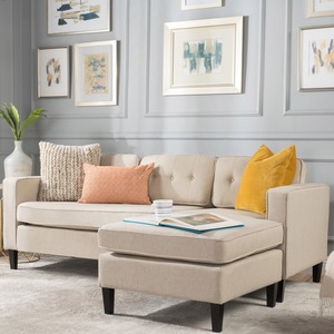 Tufted L-Shaped Corner Sofa Set SFL68005 Three-Seater Home Furniture for Living Rooms and Apartments <b>Sponge</b> Filled <b>Bed</b> - Product Image 6