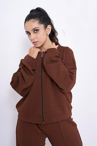 Survêtement décontracté pour femmes à fermeture éclair, de haute qualité, fabriqué en usine, avec une coupe confortable, meilleur survêtement en gros - Product Image 3
