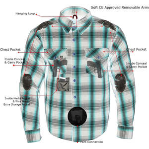 Camisa de franela a cuadros de manga larga de corte regular de alta calidad para hombre, ropa deportiva protectora transpirable para carreras de motos - Product Image 3