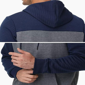 Pull à capuche épais pour hommes, sweat-shirt d'hiver tricoté ample, impression numérique, logo à motif solide délavé, vente en gros - Product Image 5