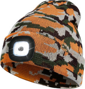 Bonnet unisexe en gros à prix raisonnable, logo personnalisé, 100% coton, respirant, imperméable, style urbain, rechargeable par USB, 4 LED - Product Image 1