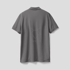 เสื้อโปโลผู้ชายสีเทา แขนสั้น ผ้าคอตตอนปิเก้ ทรงปกติ สีพื้น สไตล์ลำลอง ผ้าถักกันยับ - Product Image 4