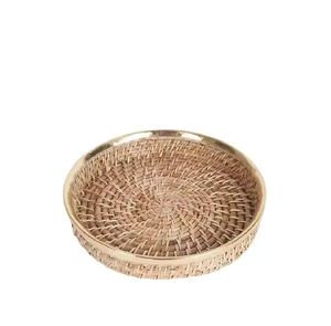 Handcrafted & Decorative Design Rattan Weaving Serving Round Tray Latest Design Serving Tray <b>Restaurant</b> and <b>Hotel</b> <b>Supplies</b> - Product Image 4