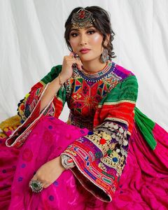 Ropa tradicional hecha a mano vestido afgano de alta calidad mejor Material afgano Vintage vestidos de mujer 0624 - Product Image 4