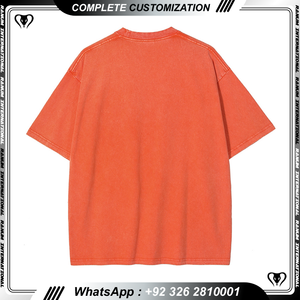 เสื้อยืดผ้าฝ้ายหนาสำหรับผู้ชายเสื้อยืดโอเวอร์ไซส์พิมพ์ลาย - Product Image 6