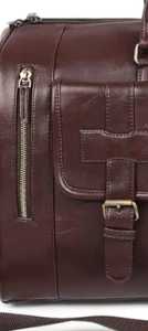 Custom Business Travel Handbag Vintage Style Real Leather Lightweight with Zip Closure <b>for</b> Office Use - Product Image 4