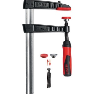 Para abrazadera de tornillo de hierro fundido maleable BESSEY TG-2K, rango de sujeción de 600 mm, profundidad de garganta de 175 mm, mango de 2 componentes, 32x10 mm - Product Image 1