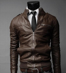 Veste de moto pour hommes, nouveau manteau en cuir PU d'automne et d'hiver - Product Image 2