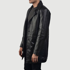 Manteau en cuir pour homme conçu pour un port hivernal chaud et confortable avec un matériau doux et flexible et un look moderne et tendance - Product Image 2
