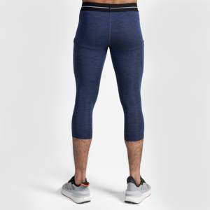 GA Compression 3/4 Pants (Navy) Slim Fit Seamless Print on Polyester & Spandex with Logo at Waist for Workout Training Gym - Product Image 2