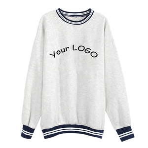 Sudadera con Capucha Extra Grande de Algodón de Punto con Logotipo Personalizado Estampado por Transferencia de Calor, Sudadera de Cuello Redondo para Mujer de Invierno - Product Image 2