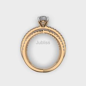 0.30 CT แหวนเพชรสำหรับปลูกในห้องปฏิบัติการทรงกลม14K แหวนหมั้นเพชรสีเหลืองทอง CVD เครื่องประดับที่เป็นมิตรต่อสิ่งแวดล้อม - Product Image 3