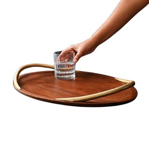Plateau de service de luxe en acier inoxydable écologique avec poignées en forme de serpent doré, plateau de service de designer haut de gamme à un niveau pour une utilisation sur le bureau - Product Image 1