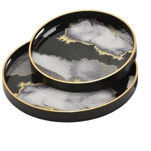 Plateau en bois durable avec finition émaillée décorative artisanale pour la maison, la cuisine, la restauration, plateau de service alimentaire utilisé, article à usage décoratif - Product Image 1