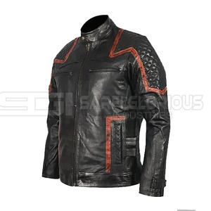 Nueva chaqueta de cuero genuino para hombres Chaquetas de cuero transpirables de material de alta calidad para hombres a precio barato Chaqueta de cuero para hombres - Product Image 4