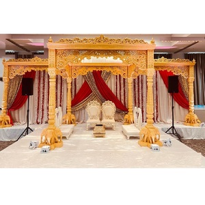 Nuevo Diseño de Mandap para Bodas con Base de Elefantes, Decoración de Boda Gujarati, Mandap de Madera, Mandap de Madera para Bodas del Sur de la India, Reino Unido - Product Image 1