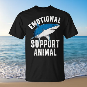Camiseta de Apoyo Emocional con Diseño de Tiburón, Animal Marino Grande, Colección de Camisetas Promocionales - Product Image 3