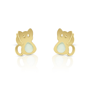 ต่างหูแฟชั่นทองแมวกับแม่ของไข่มุกท้อง - Product Image 1