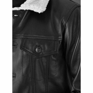 Veste en fausse fourrure noire pour homme 2026, manteau d'hiver chaud avec doublure en fourrure blanche, boutons sur le devant et style urbain classique - Product Image 6