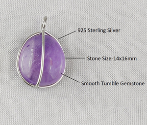 Colgante de Plata de Ley 925 con Baño de Rodio y Oro, con Gema Natural Pulida de 14x16mm, Certificado por Terceros, Excelente - Product Image 3