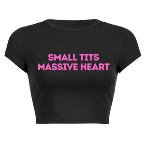 Personalizable transpirable de secado rápido sostenible mujer Sexy recortada Top bebé Camiseta estilo Harajuku apliques personalizados Decoración - Product Image 4