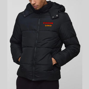 Chaqueta Bomber de Invierno para Hombre con Logotipo Personalizado, Capucha Desmontable, Cuello Alto, Acolchado Suave, Forro de Lana, Cierre de Cremallera, Resistente al Viento - Product Image 1