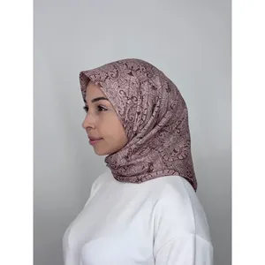 Satin Floral Patterned Scarf Washable Feature - Product Image 1