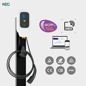Cargador de CA EV inteligente blanco Neg de alta velocidad Nueva estación de carga montada en la pared para vehículos eléctricos Uso doméstico y comercial - Product Image 6