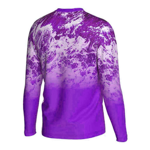 Chemises en jersey de pêche à manches longues pour hommes coupe ajustée UPF50 + Protection solaire Polyester imperméable en coton-Vente en gros - Product Image 4