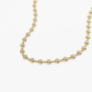 Cadena de tenis de diamante de 18k, joyería de oro personalizada, collar de capas de diamante redondo, joyería de lujo - Product Image 4