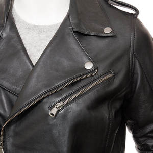 Custom Made Women <b>Genuine</b> Lambskin Leather Quilted Jacket Satin Fabric Plain Dyed Waterproof Eco-Friendly Winter Wholesale Price - Product Image 3