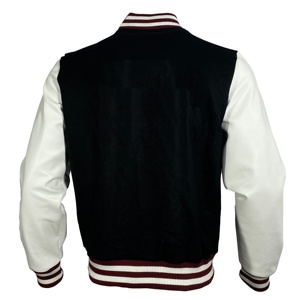 Custom <b>Men's</b> Plus Size Vintage Denim Baseball <b>Jacket</b> <b>Long</b> Winter Stand Collar Chenille Embroidery Front Letterman Varsity Chain - Product Image 3