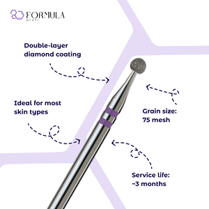 Broca de Diamante de Alto Rendimiento de 2.5mm Violet PRO para Manicura en Seco - Product Image 2