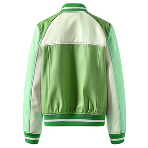 Vente en gros de blouson aviateur Letterman vert personnalisé à la mode pour hommes nouveau design de veste de broderie de baseball universitaire - Product Image 4