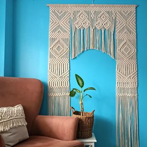 Decoración de Pared de Macramé Estilo Boho, Artesanía en Algodón, Fondo para Bodas y Fiestas, Material de Ratán para el Hogar y Restaurantes - Product Image 2
