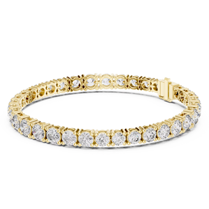 Brazalete de Oro Amarillo de 18K con Diamantes Sintéticos de Laboratorio, para Uso Diario, Unisex, Nuevo - Product Image 1