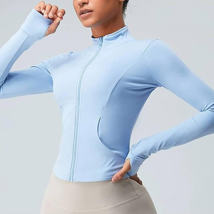 เสื้อแจ็กเก็ตแขนยาวมีซิปสำหรับผู้หญิงน้ำหนักเบาเสื้อเล่นโยคะฟิตเนสใส่วิ่ง - Product Image 5