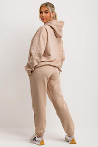 Chándal estampado personalizado mujer Jogger conjuntos de dos piezas 400 GSM pulóver con capucha y pantalones de chándal señoras - Product Image 5