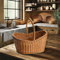 Tienphong Groothandel Handgeweven Rotan Picknickmand, Opbergmand Met Handvat, Handvat Handmand Bloemenmanden