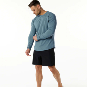 Mode hommes été T-Shirt à manches longues décontracté col rond Slim Fit coton T-shirt - Product Image 2