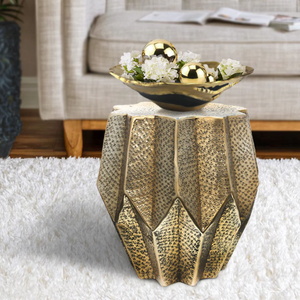 Mesa auxiliar de metal de diseño martillado de latón AK en oro, mesa auxiliar de acabado antiguo para muebles de estilo moderno con Hotel/muebles para el hogar - Product Image 3