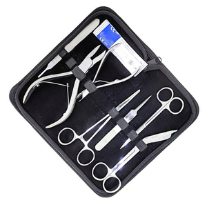 Kits de sutura profesional para estudiantes, 7 Uds., soporte para bisturí, fórceps de tejido, tijera Iris con Funda de cuero PU - Product Image 2