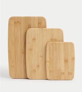 Tabla de cortar ovalada rústica moderna con bandeja de madera de acabado liso de grano natural - Product Image 3