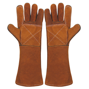 Bonne qualité 100% Polyester synthétique Anti-vibration cuir gants de soudage pistolet paume Anti-coupure étanche gants en cuir hommes - Product Image 3