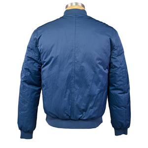 เสื้อแจ็กเก็ตนักบินบอมเบอร์แบบถักสวมใส่สบายสีพื้นแขนปกติ - Product Image 6
