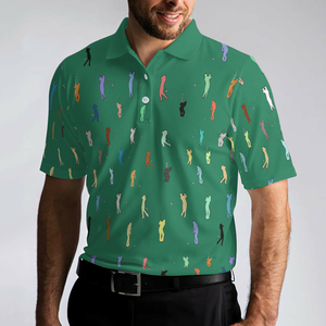 Polo de golf personnalisé direct d'usine pour hommes 100% personnaliser impression sublimée conception Performance polo de golf pour homme - Product Image 6