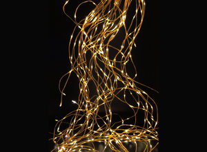 2m. Cascata luminosa bianco caldo con cavo dorato a 10 fili con 200 LED 5V IP44 (F-bright 00234-BC) - Product Image 1