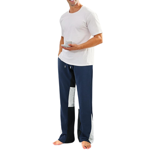Pantalons décontractés en coton épais respirant à jambe large pour homme, nouvelle conception du fabricant, taille mi-haute - Product Image 4