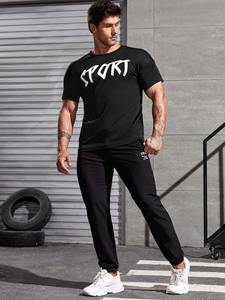 เสื้อยืดออกกำลังกายแขนสั้นผู้ชาย ผ้าฝ้าย 100% ระบายอากาศได้ดี เหมาะสำหรับฟิตเนสและเล่นกีฬา มีไซส์ใหญ่พิเศษ - Product Image 4