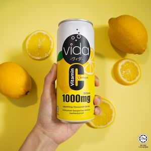 Vida <b>C</b> Halal Certified Malaysia Quench Thirst Sparkling Lemon Soda Fruity Carbonated Vitamin <b>C</b> Low-Fat 325ml Drink - Product Image 2